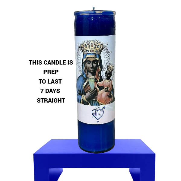 Erzulie Dantor 7 Day Candle - Royal Blue & day Candle -  7 Day Ritual Candle